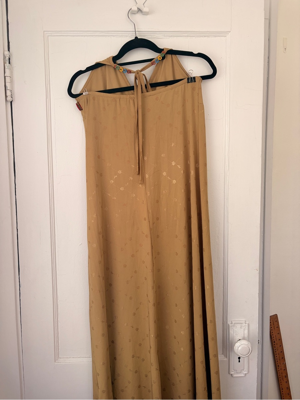Coogi Mustard Halter Maxi Dress